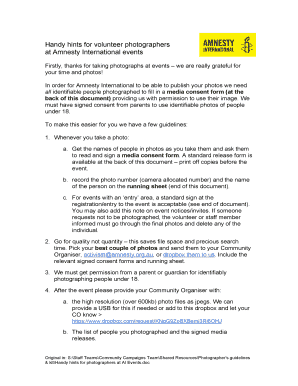 Amnesty International Media Consent Form