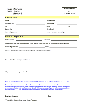 Internal Position Transfer Form
