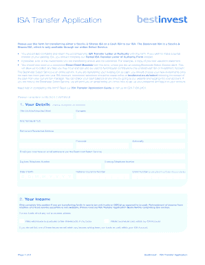 Bestinvest ISA Transfer Application