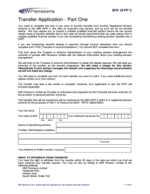 MW SIPP 2 Transfer Application
