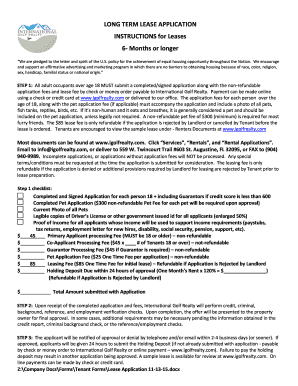 Long Term Lease Application