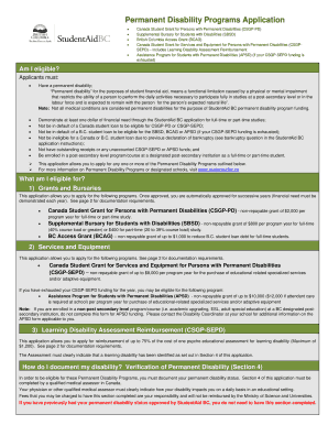 Permanent Disability Programs Application