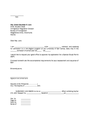 Special Study Permit Application