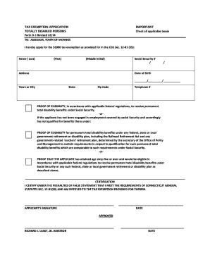 Tax Exemption Application for Disabled Persons