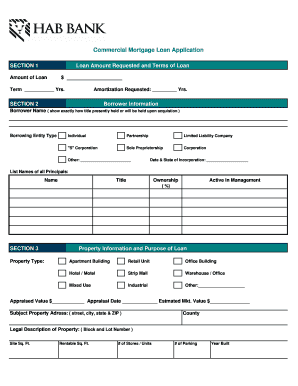 Commercial Mortgage Loan Application