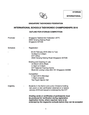 INTERNATIONAL SCHOOLS TAEKWONDO CHAMPIONSHIPS 2016 - stfsg