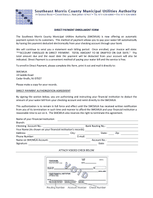 SMCMUA Direct Payment Enrollment Form