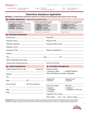 PatientOne Assistance Application