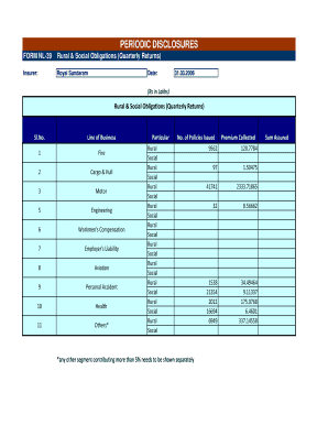 Quarterly Rural & Social Obligations Disclosure Form