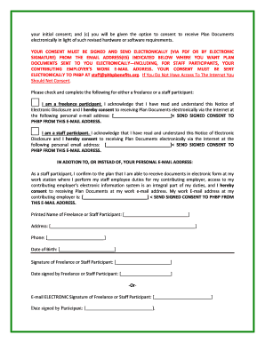 Notice of Electronic Disclosure for PHBP Plan Documents