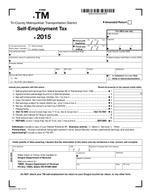Oregon Self-Employment Tax Return