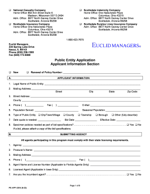 Public Entity Insurance Application