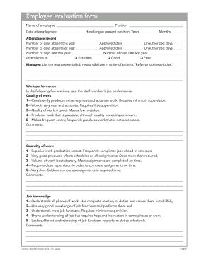 Employee Evaluation Form