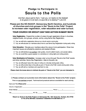 Souls to the Polls Pledge