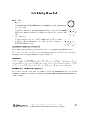 Skillstreaming in Early Childhood Homework Report
