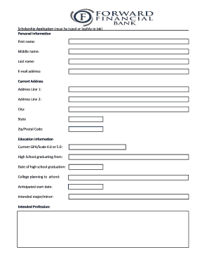 Scholarship Application must be typed or legible in ink - marshfieldareacommunityfoundation