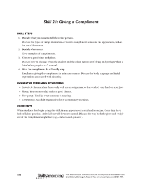 Skill 21: Giving a Compliment Homework Report