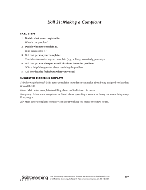 Making a Complaint Worksheet