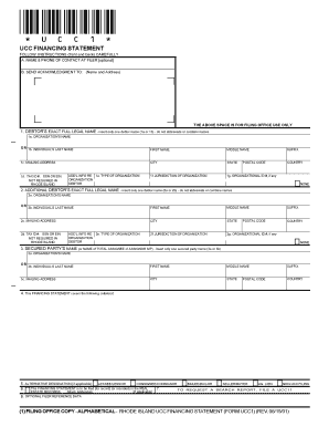 UCC Financing Statement Form UCC1