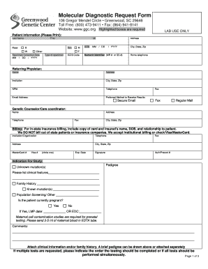 Molecular Diagnostic Request Form