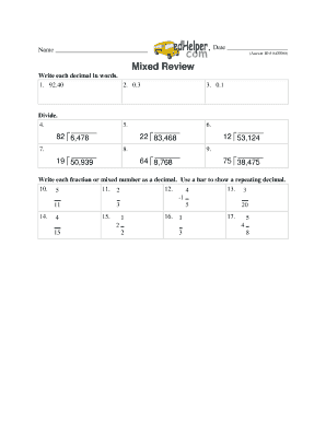 Math Worksheet