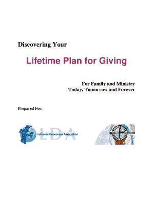 Lifetime Plan for Giving Form