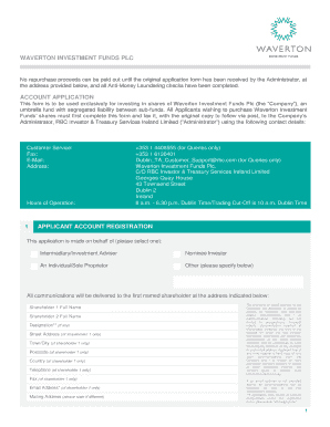 Waverton Investment Funds Account Application