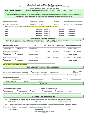 Application for Affordable Housing