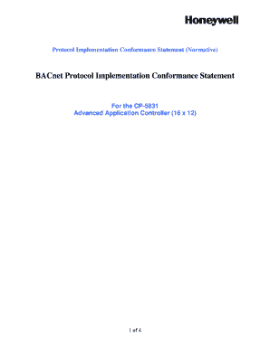 BACnet Protocol Implementation Conformance Statement