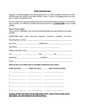 Richmond County I-Parent Registration Form