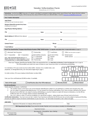 Vendor Information Form