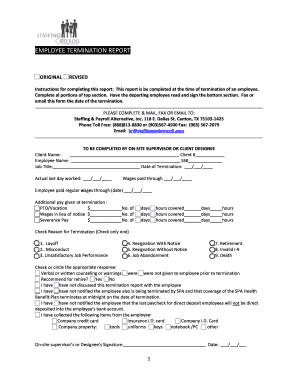 Employee Termination Report