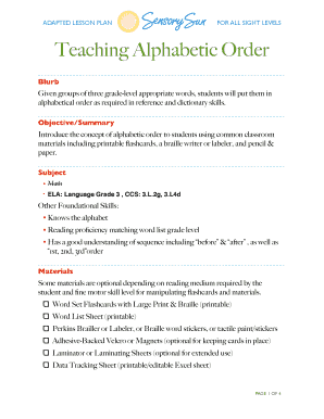 Alphabetical Order Lesson Plan