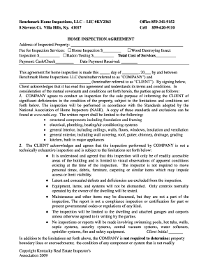 Home Inspection Agreement