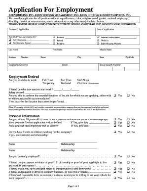Employment Application Form