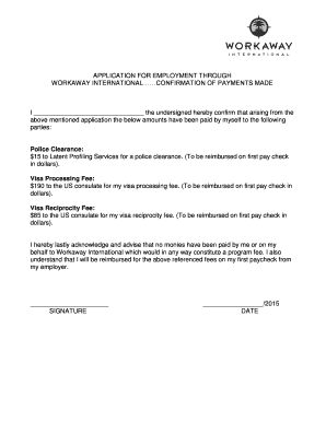 Workaway International Employment Application