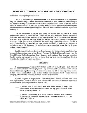 Texas Advance Directive