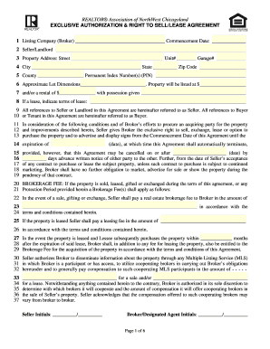 Exclusive Authorization Right to Sell Lease Agreement