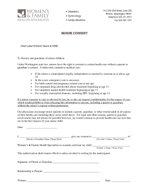 Minor Consent Form