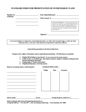 Overcharge Claim Form