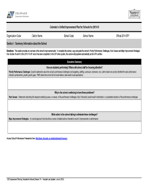 Colorado Unified Improvement Plan for Schools