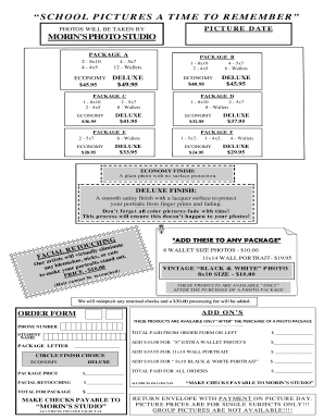 School Picture Order Form