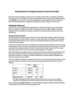 Inventory Control Formulas Guide