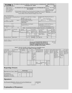 SEC Form 4 Statement of Changes in Beneficial Ownership