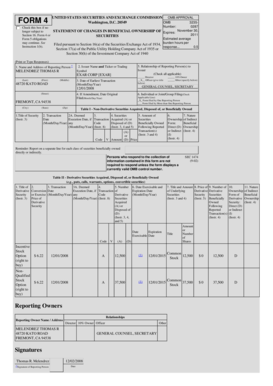 SEC Form 4 Statement of Changes in Beneficial Ownership
