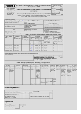 Form 4 Statement of Changes in Beneficial Ownership