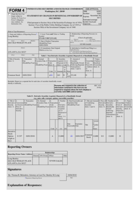 SEC Form 4 Statement of Changes in Beneficial Ownership