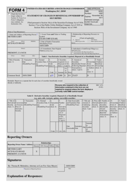 Form 4 Statement of Changes in Beneficial Ownership