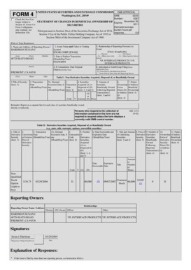 SEC Form 4 Statement of Changes in Beneficial Ownership
