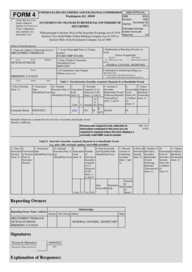Form 4 Statement of Changes in Beneficial Ownership